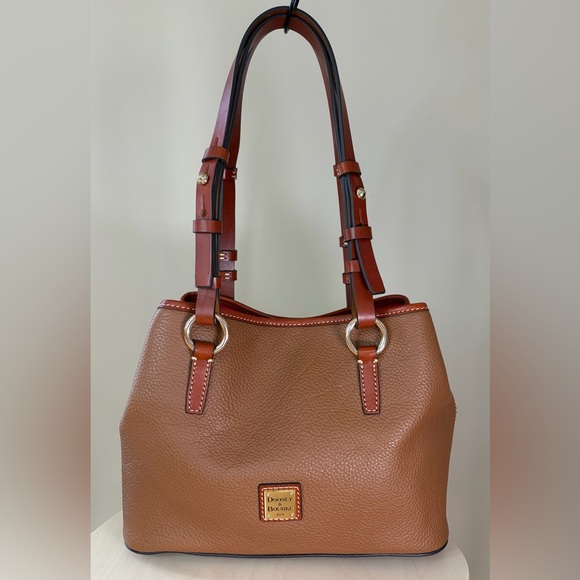 Dooney & Bourke Handbags - Dooney & Bourke Briana Shoulder Tote Carmel Brown Leather EUC